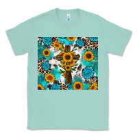 Seafoam sunflower cross cowhide gemstones Classic Tee - RanaPortraitStore