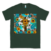 Sports Green sunflower cross cowhide gemstones Classic Tee - RanaPortraitStore