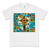White sunflower cross cowhide gemstones Classic Tee - RanaPortraitStore