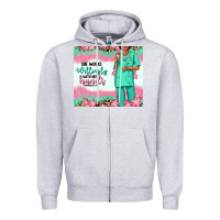 Heather Grey she works willingly with her hands afro nurse Zipper Hoodie - RanaPortraitStore