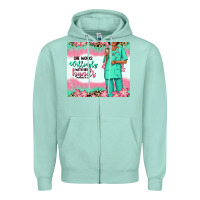 Seafoam she works willingly with her hands afro nurse Zipper Hoodie - RanaPortraitStore