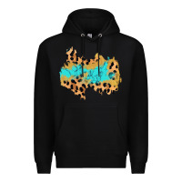 Black glitter leopard turquoise patch Premium Hoodie - AdoDesignShop