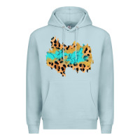Blue Mist glitter leopard turquoise patch Premium Hoodie - AdoDesignShop