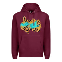 Burgundy glitter leopard turquoise patch Premium Hoodie - AdoDesignShop