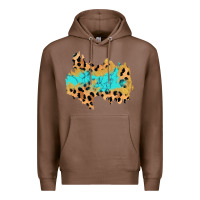 Chestnut glitter leopard turquoise patch Premium Hoodie - AdoDesignShop