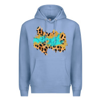 Colony Blue glitter leopard turquoise patch Premium Hoodie - AdoDesignShop
