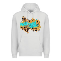 Dove Grey glitter leopard turquoise patch Premium Hoodie - AdoDesignShop