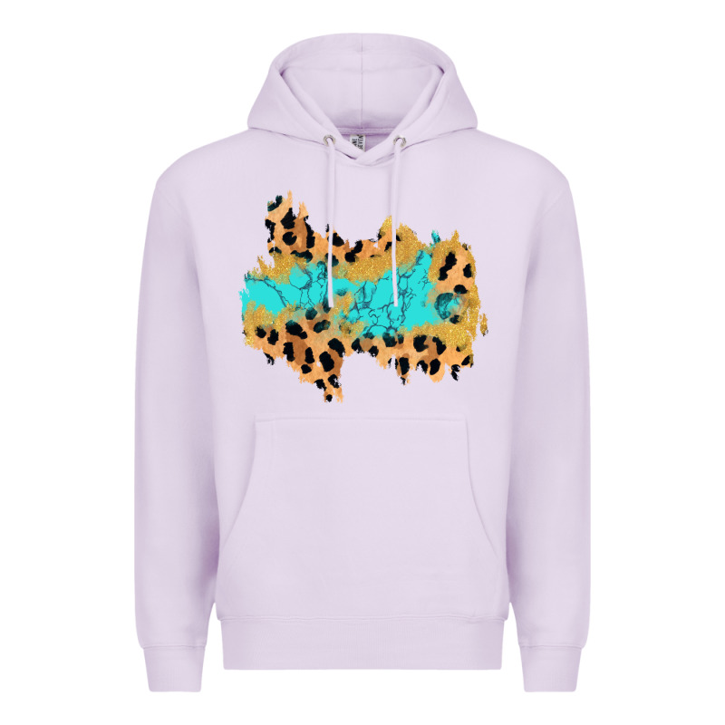 Glitter Leopard Turquoise Patch Premium Hoodie by AdoDesignShop | Teevron