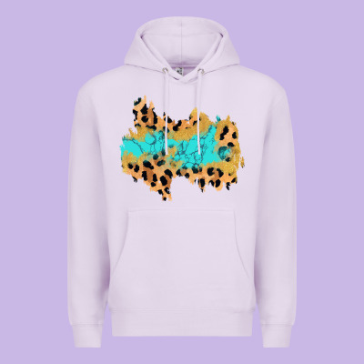 Glitter Leopard Turquoise Patch Premium Hoodie Designed By Adodesignshop