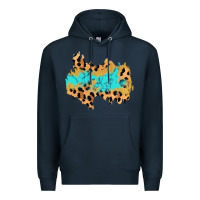 Navy glitter leopard turquoise patch Premium Hoodie - AdoDesignShop