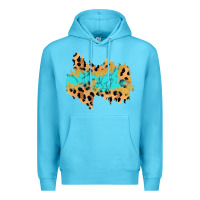 Ocean Blue glitter leopard turquoise patch Premium Hoodie - AdoDesignShop