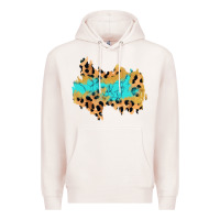 Pale Pink glitter leopard turquoise patch Premium Hoodie - AdoDesignShop