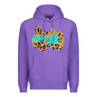 Purple glitter leopard turquoise patch Premium Hoodie - AdoDesignShop