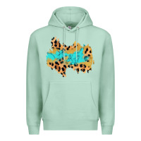 Seafoam glitter leopard turquoise patch Premium Hoodie - AdoDesignShop