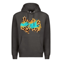 Smoke glitter leopard turquoise patch Premium Hoodie - AdoDesignShop