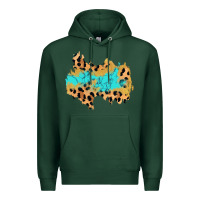 Sports Green glitter leopard turquoise patch Premium Hoodie - AdoDesignShop