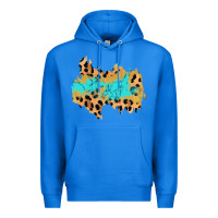 True Royal glitter leopard turquoise patch Premium Hoodie - AdoDesignShop