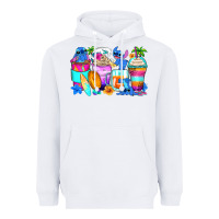 White stitch summer coffee cups Heavyweight Hoodie - Zillion Design Studio