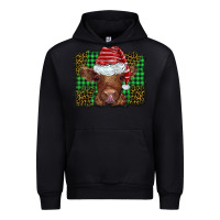 Black christmas leopard buffalo plaid baby highland cow Urban Hoodie - BarkalooDesign