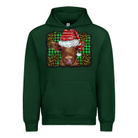 Forest Green christmas leopard buffalo plaid baby highland cow Urban Hoodie - BarkalooDesign