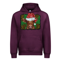 Mauve Wine christmas leopard buffalo plaid baby highland cow Urban Hoodie - BarkalooDesign