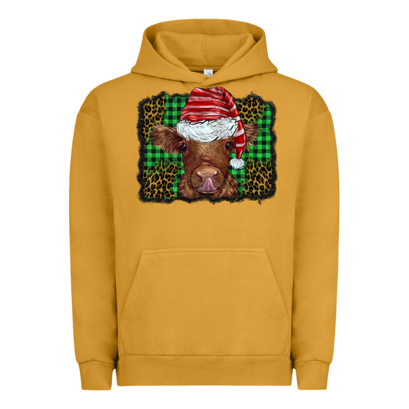 Christmas Leopard Buffalo Plaid Baby Highland Cow Urban Hoodie by BarkalooDesign | Teevron