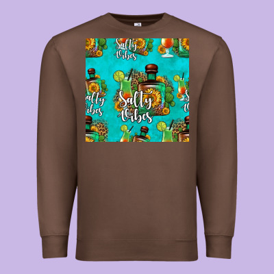 Salty Vibes Seamless Pattern Premium Sweatshirt Designed By Hra Design Shop