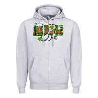 Heather Grey st patricks day love nurse Zipper Hoodie - RanaPortraitStore