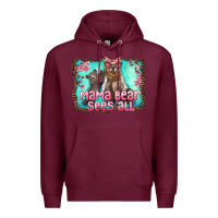 Burgundy mama bear sees all Premium Hoodie - Artiststas