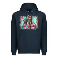 Navy mama bear sees all Premium Hoodie - Artiststas