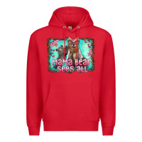 Red mama bear sees all Premium Hoodie - Artiststas