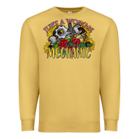 Antique Gold just a woman who loves her mechanic Premium Sweatshirt - SublimationCraftShop