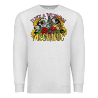 Oatmeal Heather just a woman who loves her mechanic Premium Sweatshirt - SublimationCraftShop