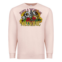Pale Pink just a woman who loves her mechanic Premium Sweatshirt - SublimationCraftShop