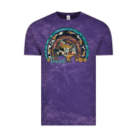 Cloud Purple texas map sunflower leopard cowhide aztec turquoise gemstone rainbow Vintage Tee - Artiststas