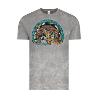 Cloud Rock texas map sunflower leopard cowhide aztec turquoise gemstone rainbow Vintage Tee - Artiststas