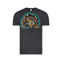 Vintage Black texas map sunflower leopard cowhide aztec turquoise gemstone rainbow Vintage Tee - Artiststas