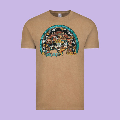 Texas Map Sunflower Leopard Cowhide Aztec Turquoise Gemstone Rainbow Vintage Tee Designed By Artiststas