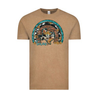 Vintage Coffee texas map sunflower leopard cowhide aztec turquoise gemstone rainbow Vintage Tee - Artiststas