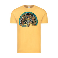 Vintage Mustard texas map sunflower leopard cowhide aztec turquoise gemstone rainbow Vintage Tee - Artiststas