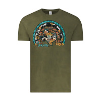 Vintage Olive texas map sunflower leopard cowhide aztec turquoise gemstone rainbow Vintage Tee - Artiststas