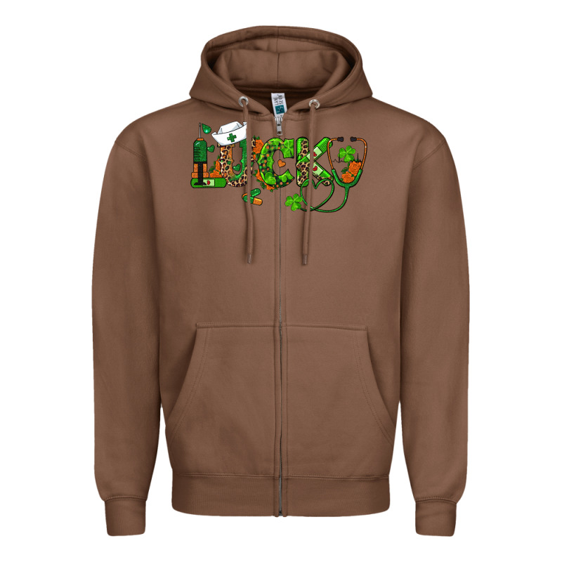 St Patricks Day Lucky Nurse Zipper Hoodie by RanaPortraitStore | Teevron