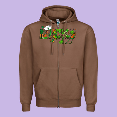 Zipper Hoodie st patricks day lucky nurse
