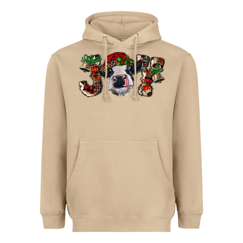 Christmas Joy With Heifer Cow Heavyweight Hoodie by RanaPortraitStore | Teevron