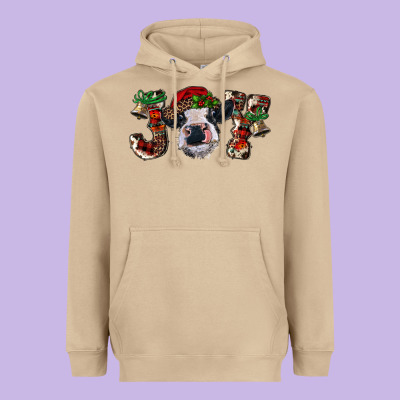 Christmas Joy With Heifer Cow Heavyweight Hoodie Designed By Ranaportraitstore
