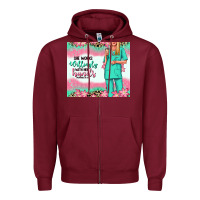 Burgundy she works willingly with her hands blonde nurse Zipper Hoodie - RanaPortraitStore