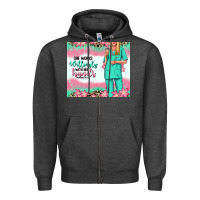 Charcoal Heather she works willingly with her hands blonde nurse Zipper Hoodie - RanaPortraitStore
