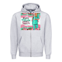 Heather Grey she works willingly with her hands blonde nurse Zipper Hoodie - RanaPortraitStore