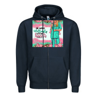 Navy she works willingly with her hands blonde nurse Zipper Hoodie - RanaPortraitStore