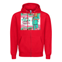 Red she works willingly with her hands blonde nurse Zipper Hoodie - RanaPortraitStore